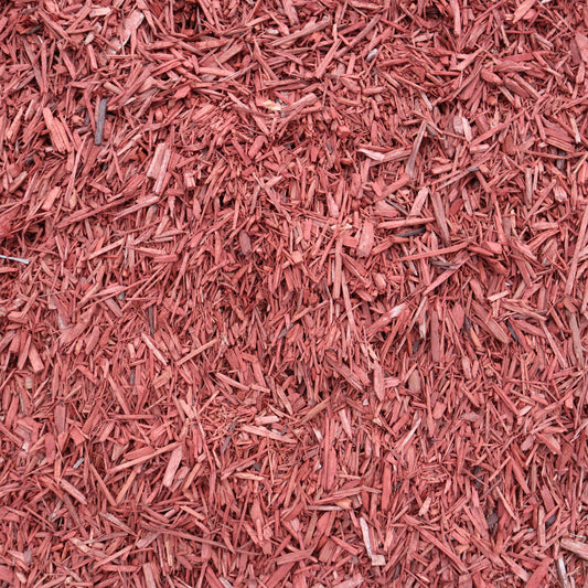 Dyed red beauty bark landscape mulch from Missoula Dirt Delivery