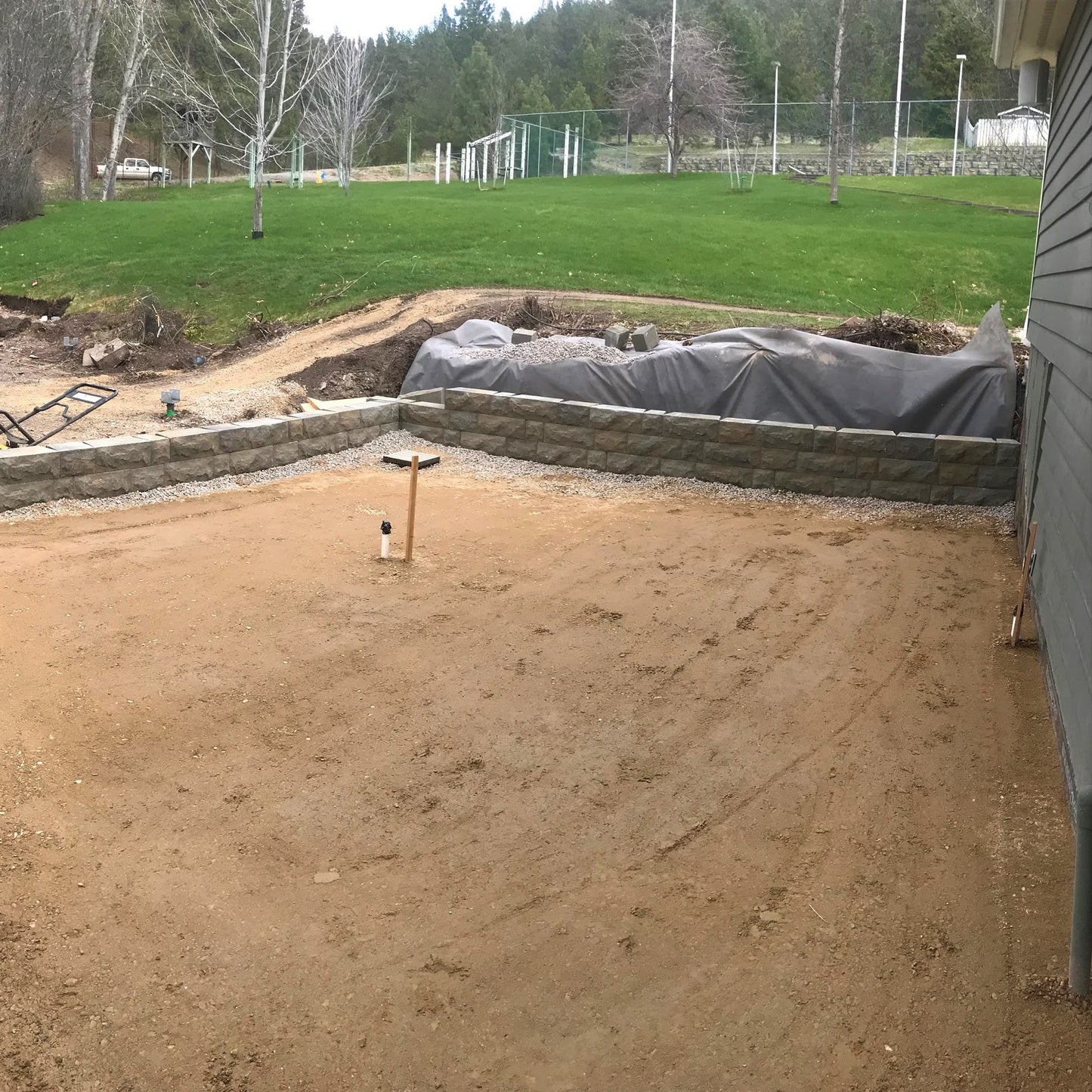 Road base gravel compacted for a patio project in the Rattlesnake neighborhood in Missoula.