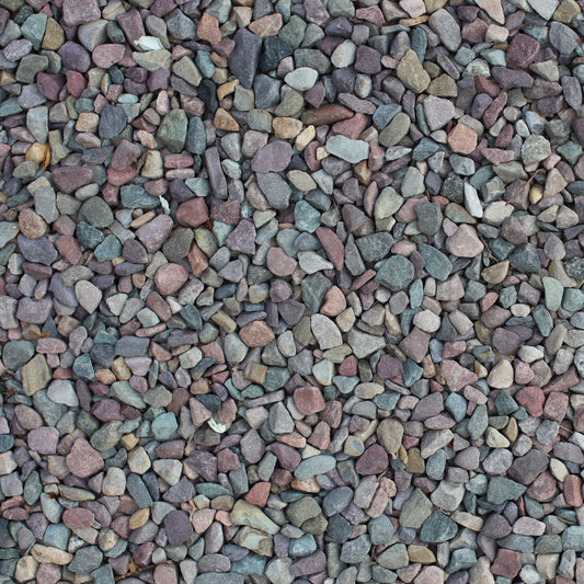 Overhead view of crushed rainbow rock from Missoula Dirt Delivery