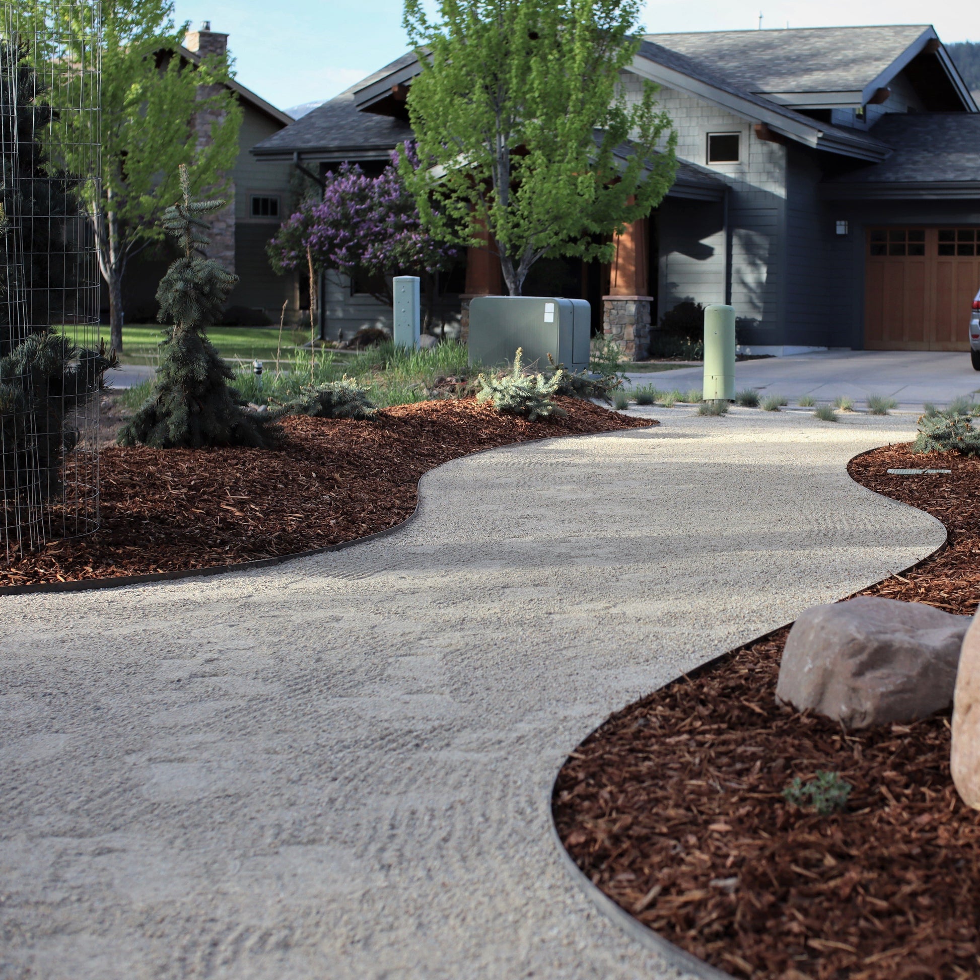 Lolo crusher fines gravel used in a pathway in the Rattlesnake neighborhood of Missoula Montana
