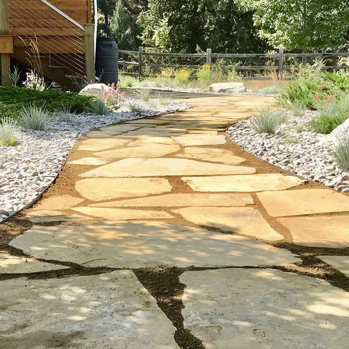 Decomposed granite in a flagstone pathway in Miller Creek area of Missoula.